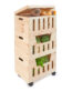 Cutia de legume din lemn trio cu roti, 39x30x74 cm, natur