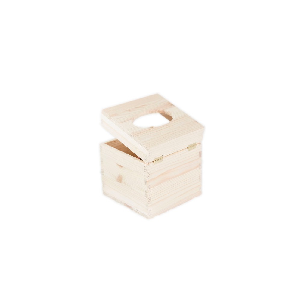 Cutie din lemn pentru servetele, 13x13x14 cm, natural