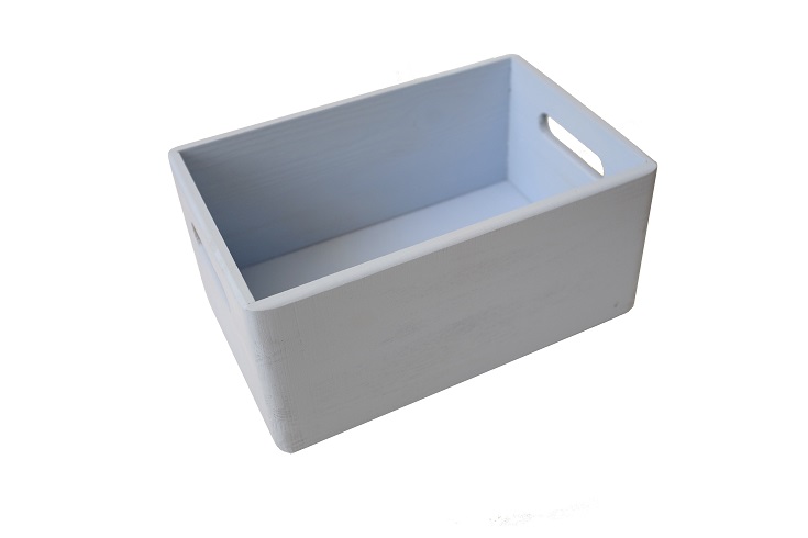 Cutie pentru depozitare, ladita din lemn, 30x20x13.5 cm, bleu